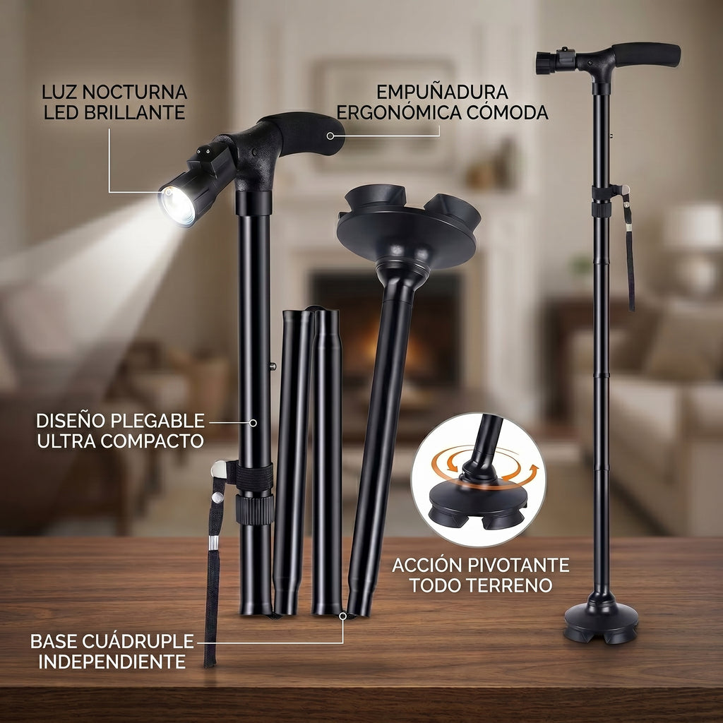 Bastón Plegable con luz LED